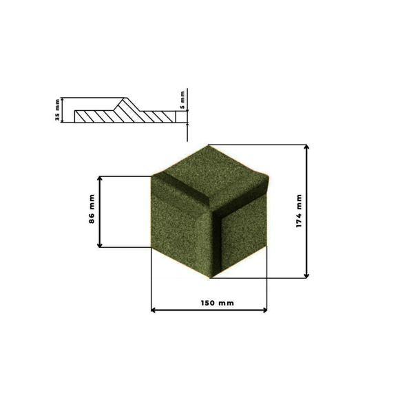 Pluta decorativa VERDE 3D HONEYCOMB