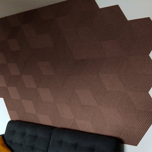 Decoratieve kurkwand BRUIN 3D STRIPE