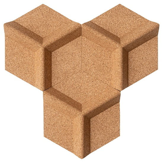 Cork Bulletin Board Hexagon 1 Piece, Small Framed Corkboard Tiles for Wall  Thick Wood
