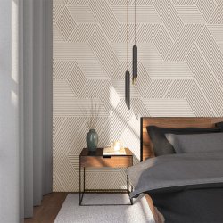 3D STRIPE WEISS - exklusiver und dekorativer Wandkork (in Anlehnung an RAL 9001)