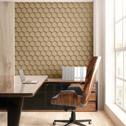 Sughero per pareti IVORY (RAL 1015) 3D HONEYCOMB