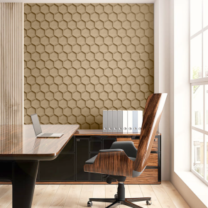 Sughero per pareti IVORY (RAL 1015) 3D HONEYCOMB