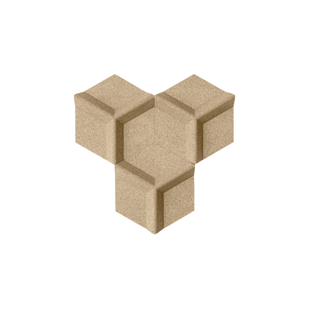 Sughero per pareti IVORY (RAL 1015) 3D HONEYCOMB
