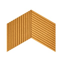 Decoratieve kurkwand GEEL 3D STRIPE