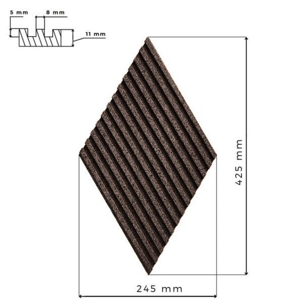 3D STRIPE SCHWARZER KAFFEE - exklusiver und dekorativer Wandkork