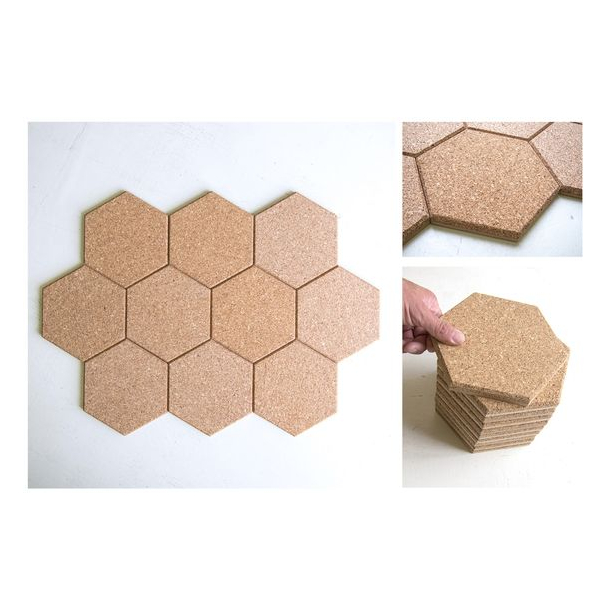 Decorative agglomerated self-adhesive hexagon DECORK CORK-line - Cork  designer DECORK wall tiles - Experts in cork products!