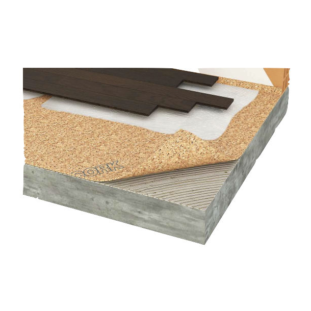 Flooring underlay rubber cork roll 2mm x 1m x 15m for all floor types