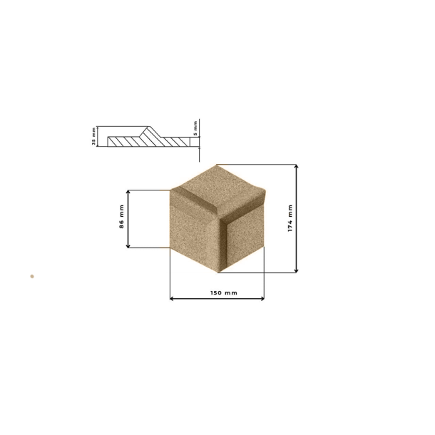 Pluta decorativa BEJ (RAL1001) 3D HONEYCOMB