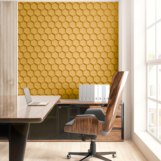 Sughero per pareti GIALLO 3D HONEYCOMB