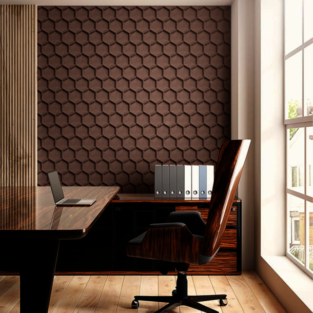 Sughero per pareti MARRONE 3D HONEYCOMB