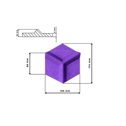 Pluta decorativa VIOLET 3D HONEYCOMB