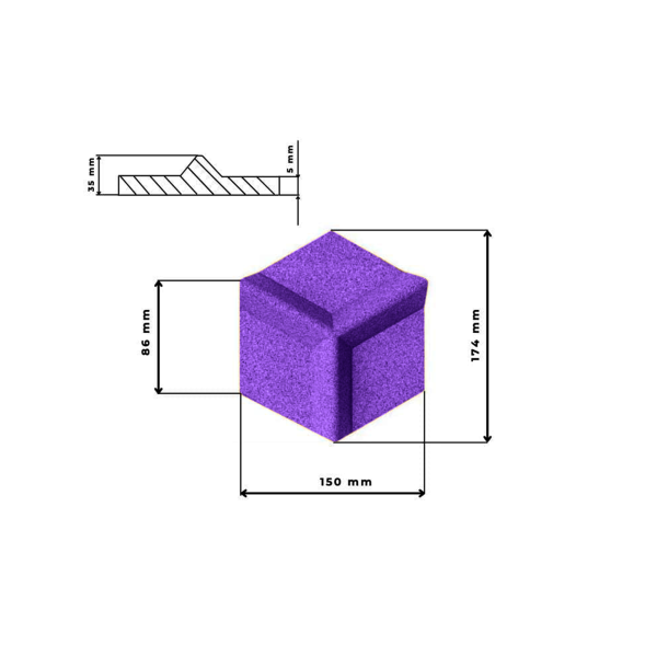 Pluta decorativa VIOLET 3D HONEYCOMB