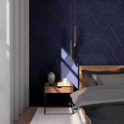 Sughero per pareti BLU SCURO 3D STRIPE