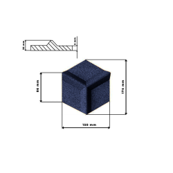 Sughero per pareti BLU SCURO 3D HONEYCOMB