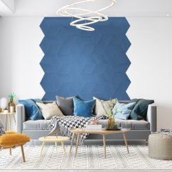 3D STRIPE BLAU - exklusiver und dekorativer Wandkork