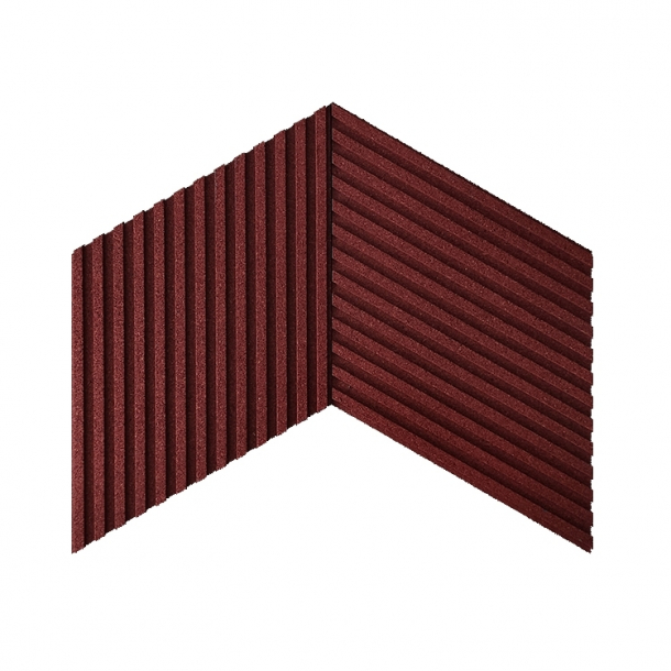Unique and decorative MAROON (RAL 3004) cork wall tiles 3D STRIPE