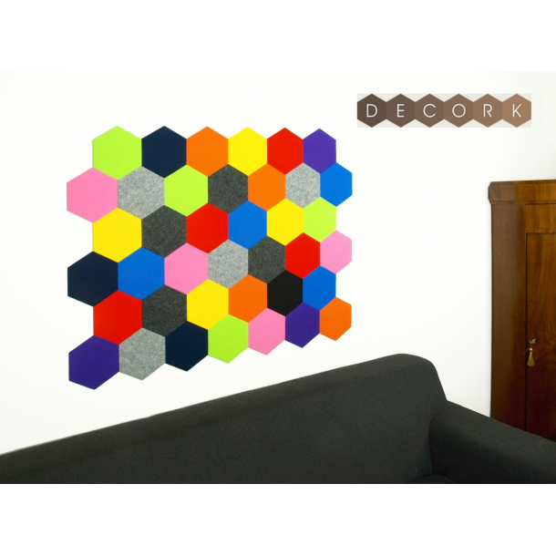 Decorative agglomerated self-adhesive hexagon DECORK CORK-line