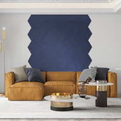 Sughero per pareti BLU SCURO 3D STRIPE