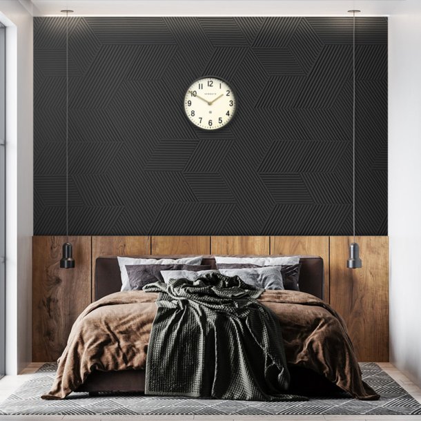 Unique and decorative BLACK (RAL 7021) cork wall tiles 3D STRIPE