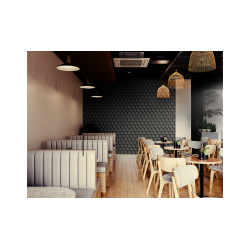 Kor&#311;is sien&#257;m MELN&#256; (RAL 7021) 3D HONEYCOMB