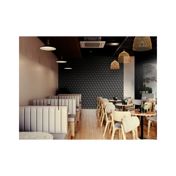 Kor&#311;is sien&#257;m MELN&#256; (RAL 7021) 3D HONEYCOMB