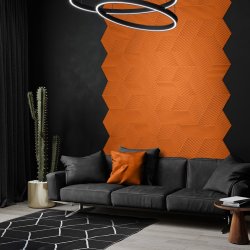 Liege mural ORANGE 3D STRIPE