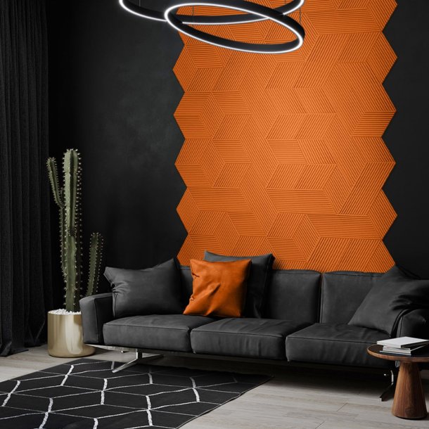 Liege mural ORANGE 3D STRIPE