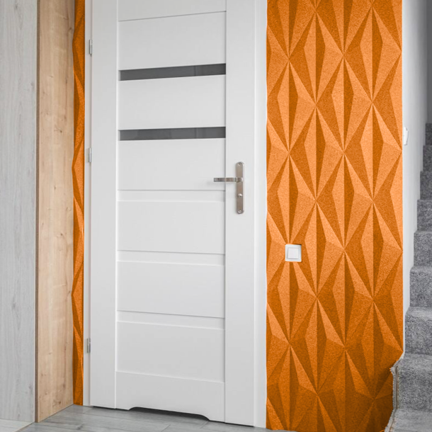 3D LINE ORANGE - dekorative und exklusive Korkwand