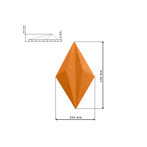 3D LINE ORANGE - dekorative und exklusive Korkwand