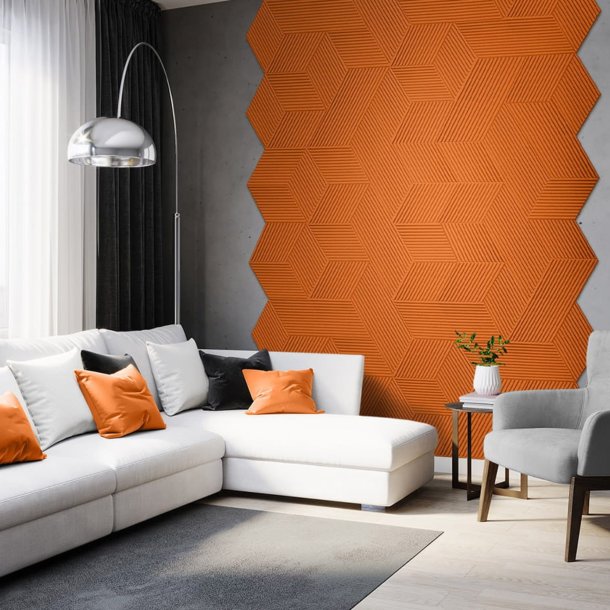 Liege mural ORANGE 3D STRIPE