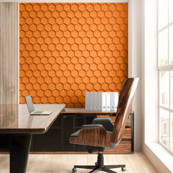 Sughero per pareti ARANCIONE 3D HONEYCOMB