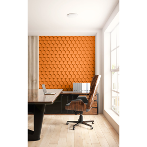Decoratieve kurkwand ORANJE 3D HONEYCOMB