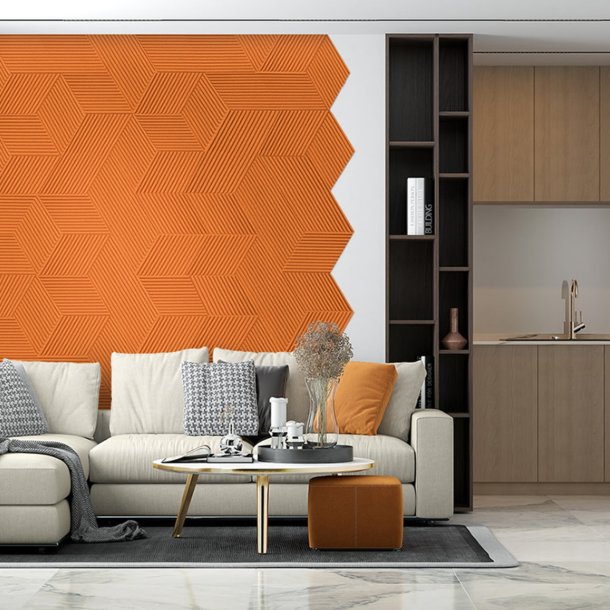 Liege mural ORANGE 3D STRIPE
