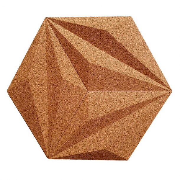 Decorative NATURAL 3D LINES cork wall tiles - BESTSELLER!