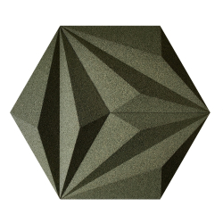 Unique and decorative DARK GREEN cork wall tiles 3D LINES