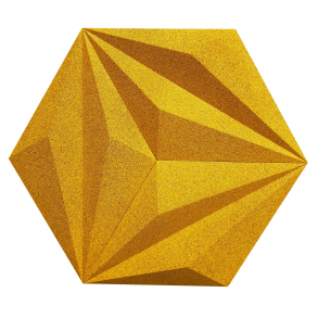Unique and decorative YELLOW cork wall tiles 3D LINES