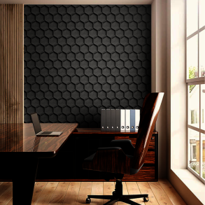 Sughero per pareti NERO (RAL 7021) 3D HONEYCOMB