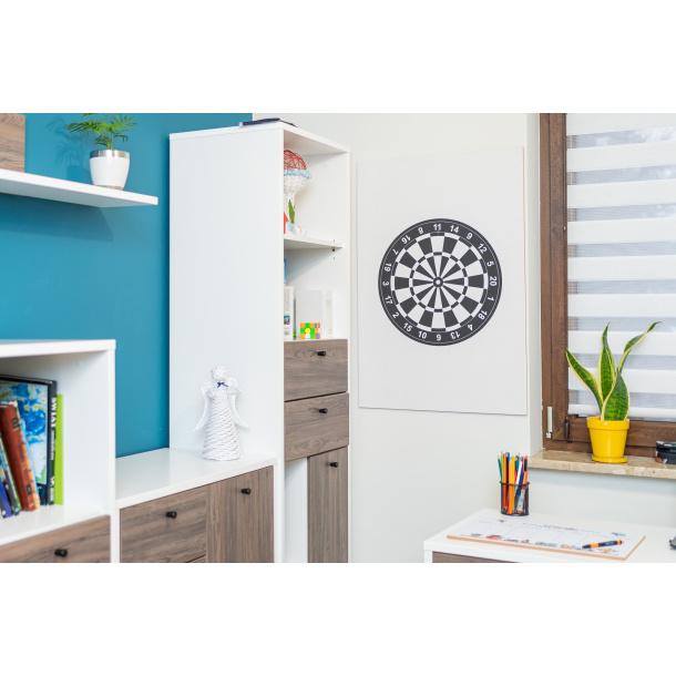 Bedruckte Kork-Dartscheibe schwarz &amp; wei - Korktafel 60x90cm