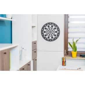 Bedrukte kurken dartbord zwart & wit - Kurkbord 60x90cm