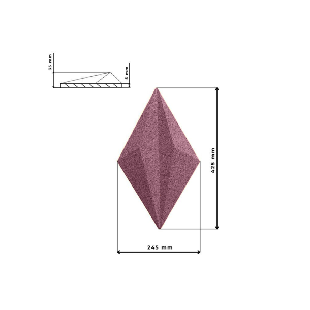 3D LINE ROSA PUDER - dekorative und exklusive Korkwand