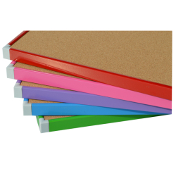 PINK aluminium framed cork display board 90x120cm
