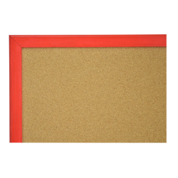 Kurk prikbord 60x90 cm in een RODE houten lijst