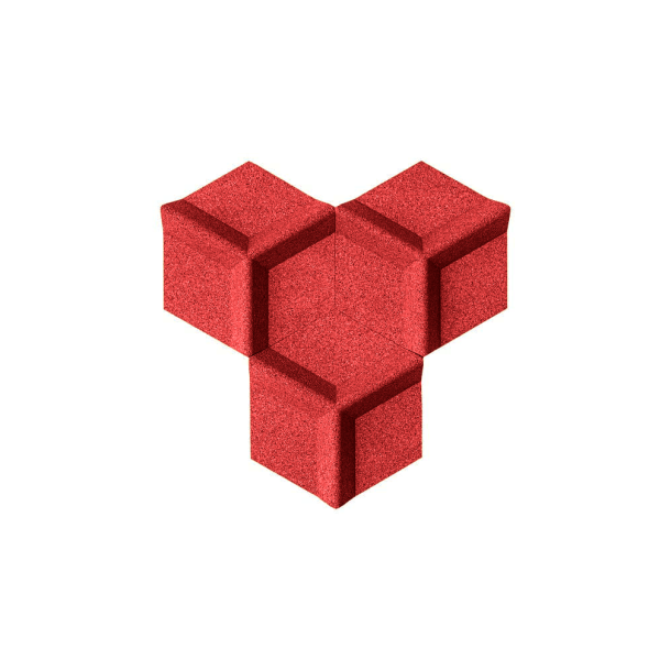 Sughero per pareti ROSSO 3D HONEYCOMB