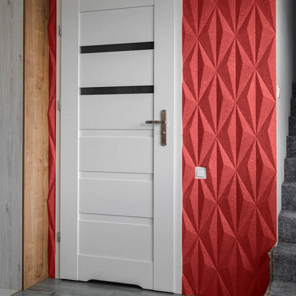 3D LINE ROT - dekorative und exklusive Korkwand