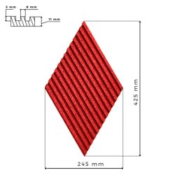 3D STRIPE ROT - exklusiver und dekorativer Wandkork