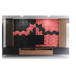 3D LINE ROT - dekorative und exklusive Korkwand