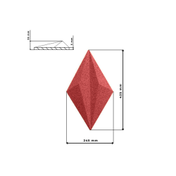 3D LINE ROT - dekorative und exklusive Korkwand