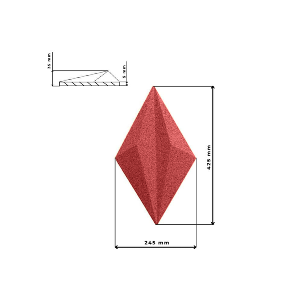 3D LINE ROT - dekorative und exklusive Korkwand
