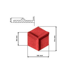 Sughero per pareti ROSSO 3D HONEYCOMB