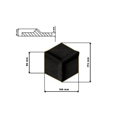 Kor&#311;is sien&#257;m MELN&#256; (RAL 7021) 3D HONEYCOMB